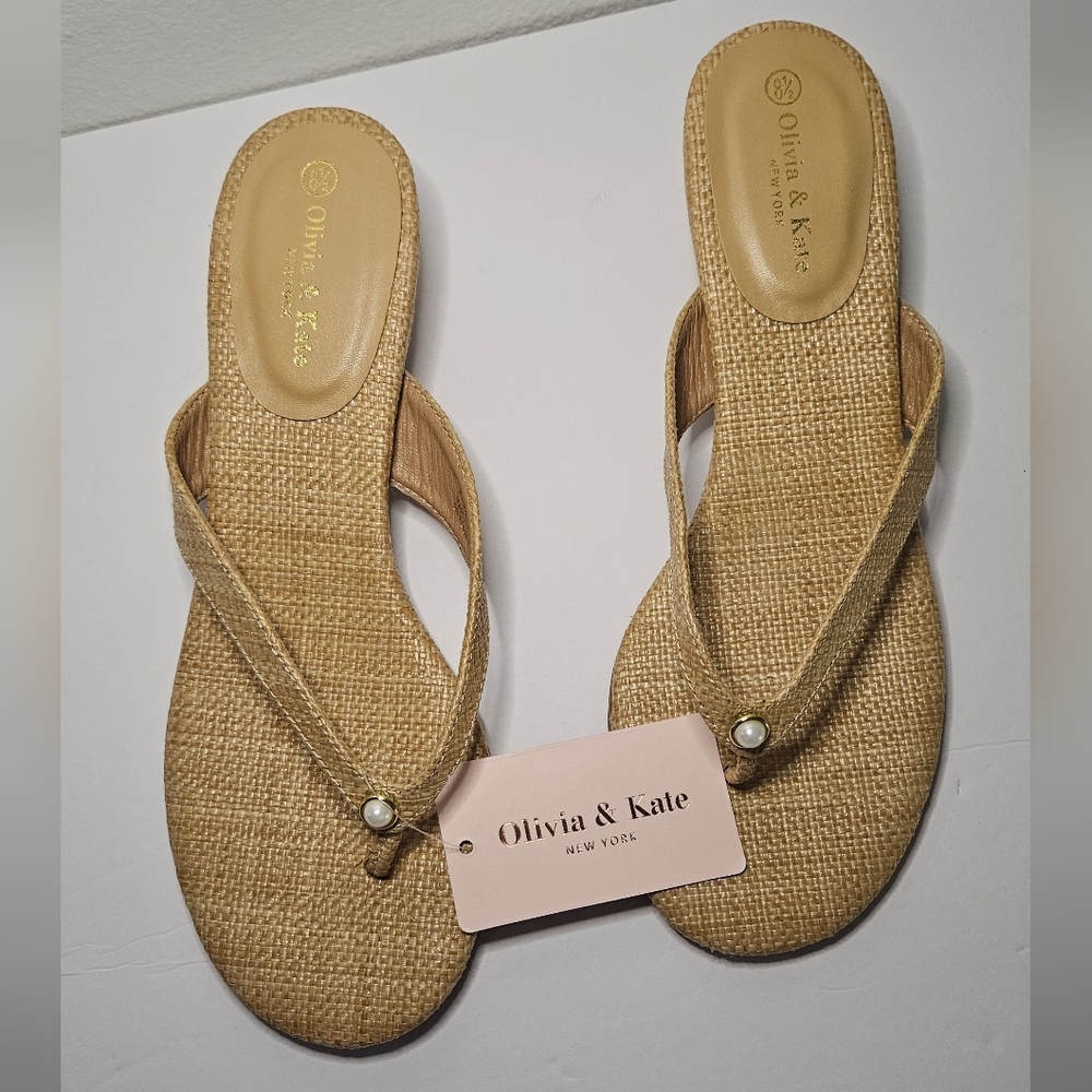Olivia And Kate New York Women Sandals Heels Size 8.5 Beige
